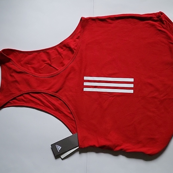 Adidas women's ricerback tank top Americana logo size S M L Red - Picture 6 of 6